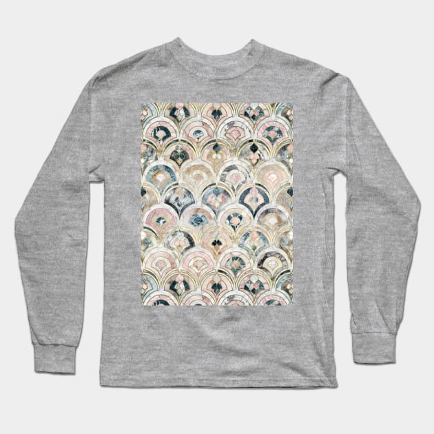 Art Deco Marble Tiles in Soft Pastels Long Sleeve T-Shirt by micklyn